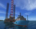 FSX Pilotable Anchor Handling Vessel Towing An Oilrig